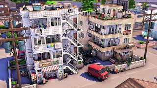 Mt. Komorebi Apartments with Convenience Store & Laundromat | The Sims 4 Speed Build