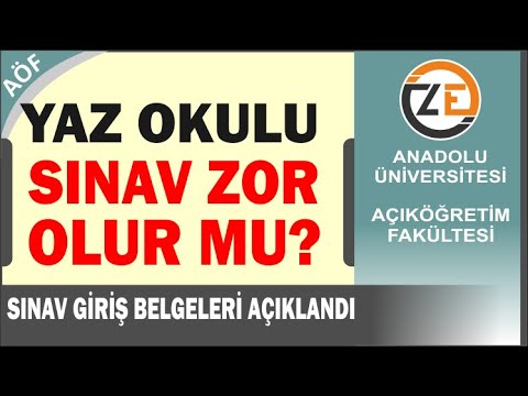 AÖF 2022 Yaz Okulu Sınav Giriş Yerleri Açıklandı   Sınav Giriş Belgesi