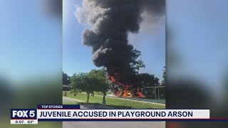 Juvenile arrested, charged for fire that damaged Poolesville playground | FOX 5 DC