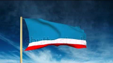 Gagauzia flag slider style. Waving in the win with cloud background animation Stock video by