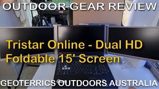Dual screen set up from Amazon for extending your laptop to work the van life