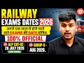 RAILWAY 2026 EXAMS CALENDAR OUT 🚨 | ALP CBT-02, Group-D, NTPC Date Confirmed