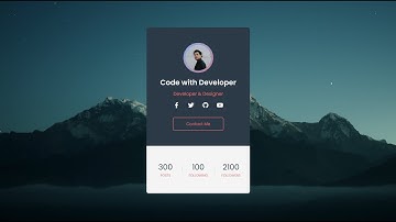 Amazing Profile Card Using Only HTML & CSS