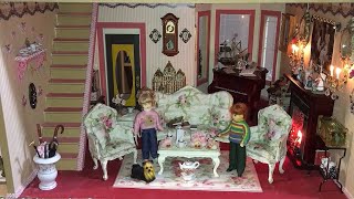 Dollhouses in Detail: 1:12 Scale Victorian Painted Lady Dollhouse (Part 2) Miniature Parlor Tour