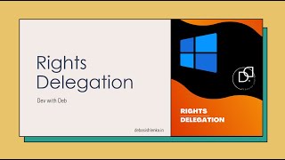 Right delegation concepts of windows active directory | How to delegate rights