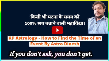 KP Astrology - How to Find the Time of an Event