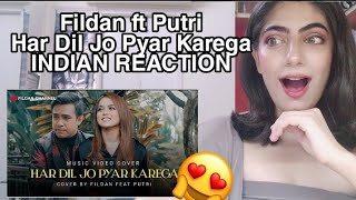 INDIAN REACTION  to FILDAN feat PUTRI ( COVER INDIA ) HARDIL JO PYAR KAREGA