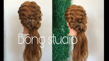 Hướng dẫn bới tóc cô dâu |tóc tết đơn giản mẫu99|Bông studio