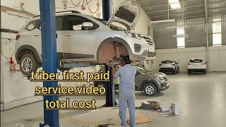 Renault triber 4rt service and first paid service total cost video in detail