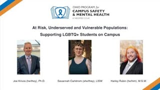 At Risk, Underserved and Vulnerable Populations: Supporting LGBTQ+ Students on Campus