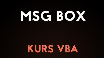 [iExcel.pl] Kurs VBA #3 Msgbox
