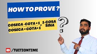 prove that : ( cosecA - CotA  +1) / (cosecA +CotA +1) = (1-cosA) / sinA | class 9 | Trigonometry