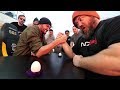 EGG SMASH ARM WRESTLING!! ultimate office test of muscles! (afternoon routine at the spacestation)