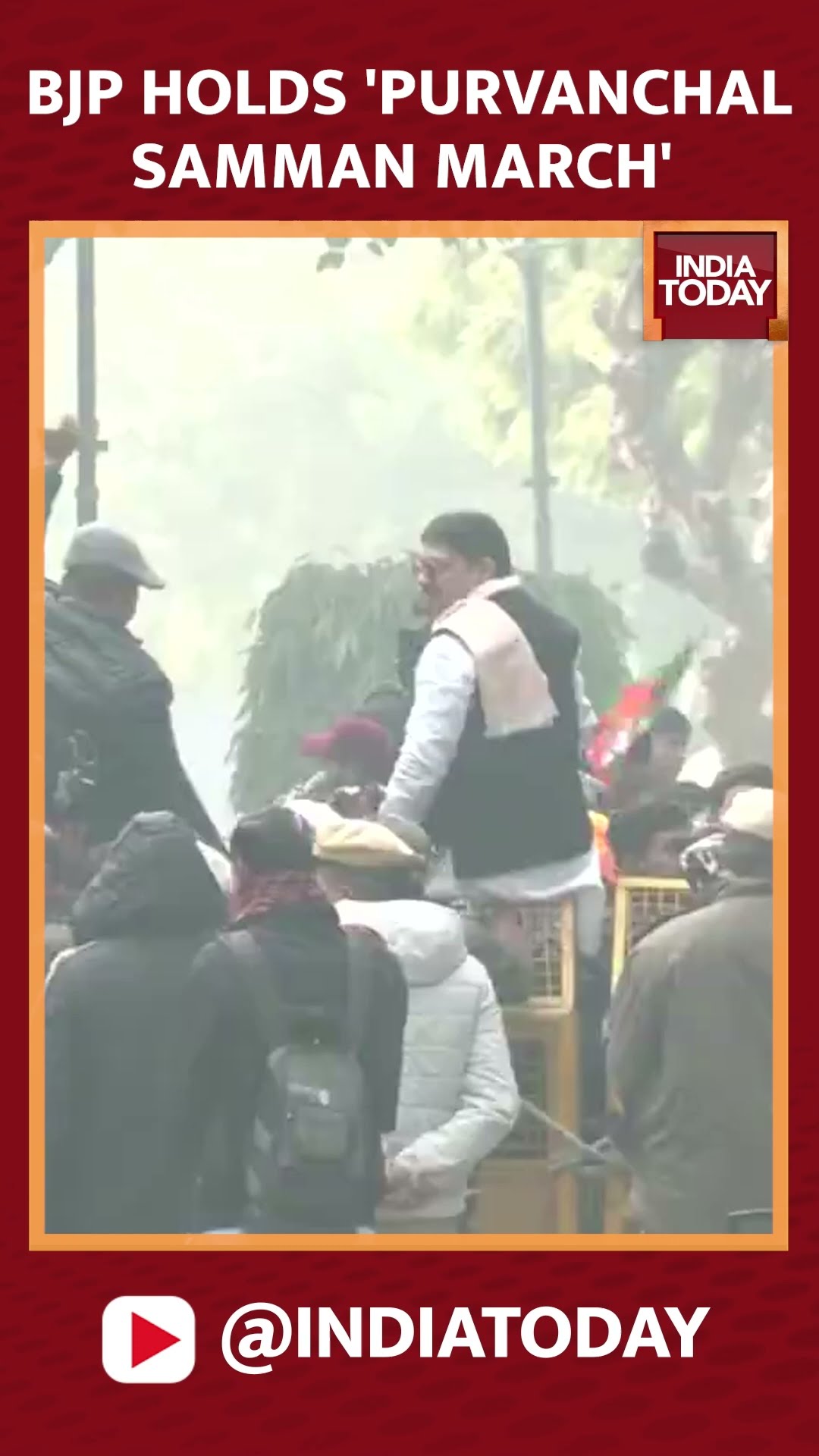 Bjp Party Workers Hold 'Purvanchal Samman March' In Delhi #shorts #bjp #delhielections #kejriwal