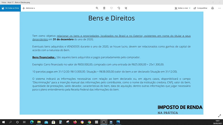 Bens e direitos Imposto de Renda