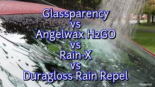 Glass coating battle: Glassparency VS Angelwax H2go vs Rain-X vs Duragloss Rain Repel! Who will win?