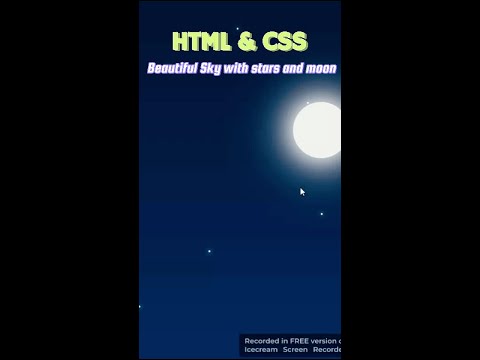 Beautiful Sky with stars and moon Using HTML CSS
