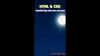 Beautiful Sky With Stars And Moon Using Html Css