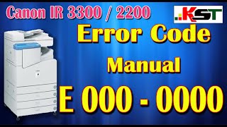 Canon 3300 Error Code E000-0000