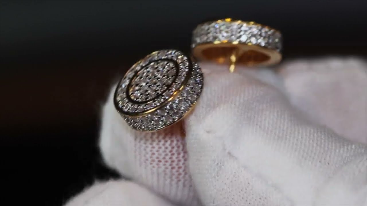 Iced Out Ear Studs, Hip Hop Ear Studs, Mens Diamond Ear Studs, Womens Diamond Ear Studs