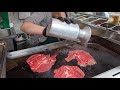 Shrimps, King Prawns, Big Steaks, Mushrooms Rice, Indian Flat Bread. London Street Food