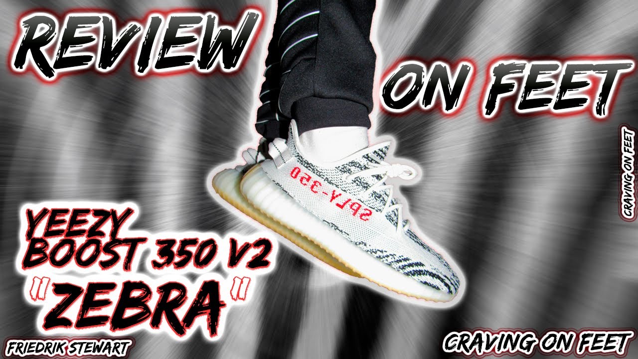 ADIDAS YEEZY 350 V2 ZEBRA • REVIEW \u0026 On 