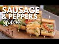 Sausage and Peppers Sliders - Smoked Italian Sausage and Peppers Recipe