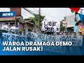 JALAN ISTIMEWA RUSAKNYA! Kesal Hanya Diberi Janji, Warga Dramaga Bogor Demo Bawa Poster Nyeleneh