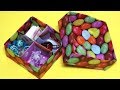 折り紙で箱・仕切りと少し大きい蓋・糊をつけます・Origami gift box・Mr coin origami channel１５