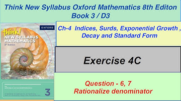 Exercise 4C Questions 6,7 Think New Syllabus Oxford Mathematics 8th Edition Book 3 | EX-4C D3