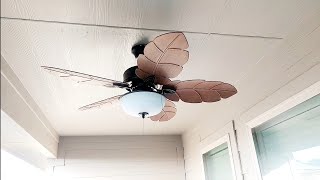 Install Outside Fan with Rod in Place of Light. Has Separate Fan Switch Wiring.