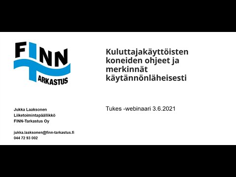 Tunnen tuotteeni: Kuluttajakäyttöisten koneiden ohjeet ja merkinnät käytännönläheisesti