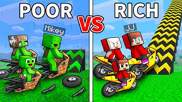 JJ and Mikey: POOR vs RICH Family Trampoline Survive Battle in Minecraft - Maizen
