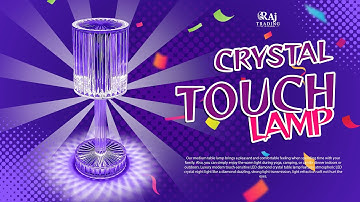 16 Color Changing Crystal Diamond Table Lamps, Touch Control Bedside Lamp  (RAJ TRADING)