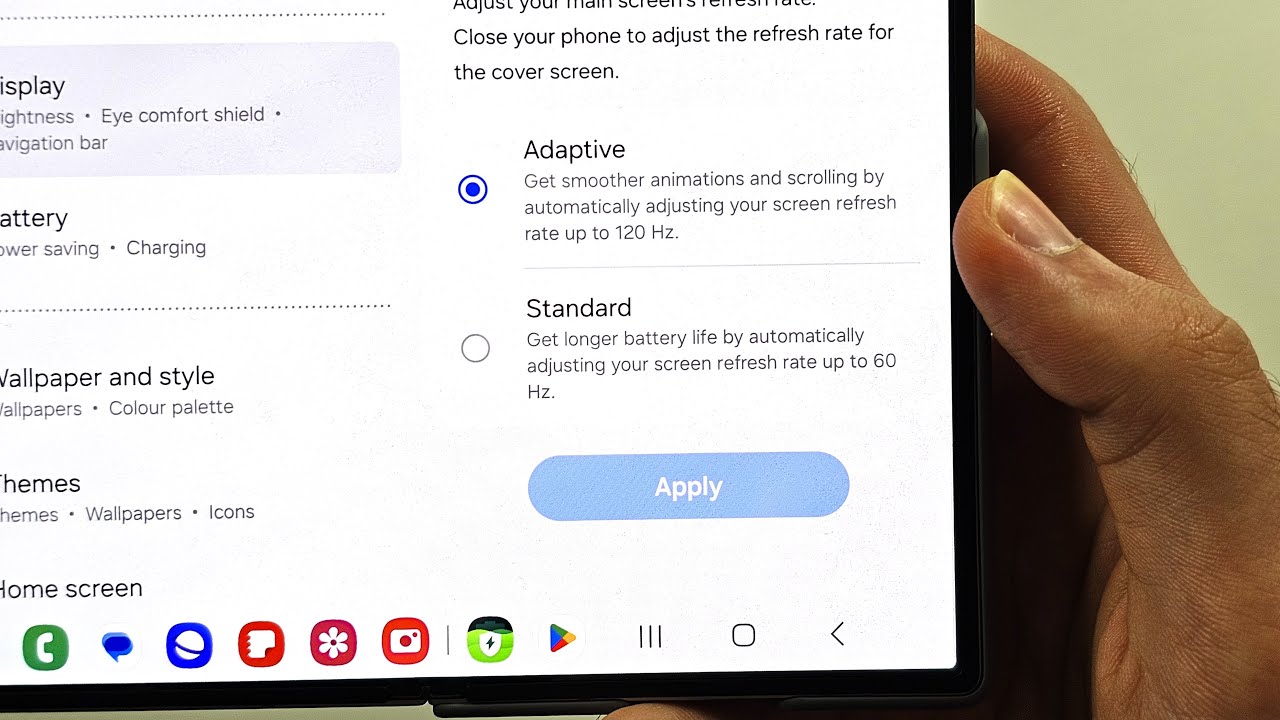How To Change Refresh Rate On Samsung Galaxy Z Fold 6 - YouTube