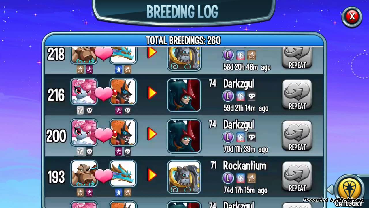 all breedable legendaries in monster legends 2019