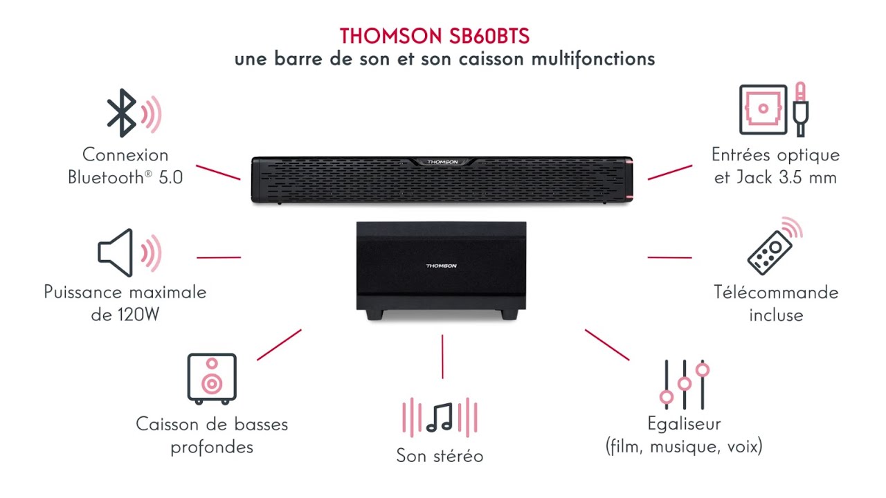 Barre de son sans-fil – SB60BTS | Thomson - YouTube