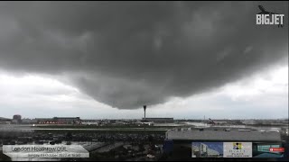 Crazy Storm at London Heathrow Airport - Storm begins at 02:42:00