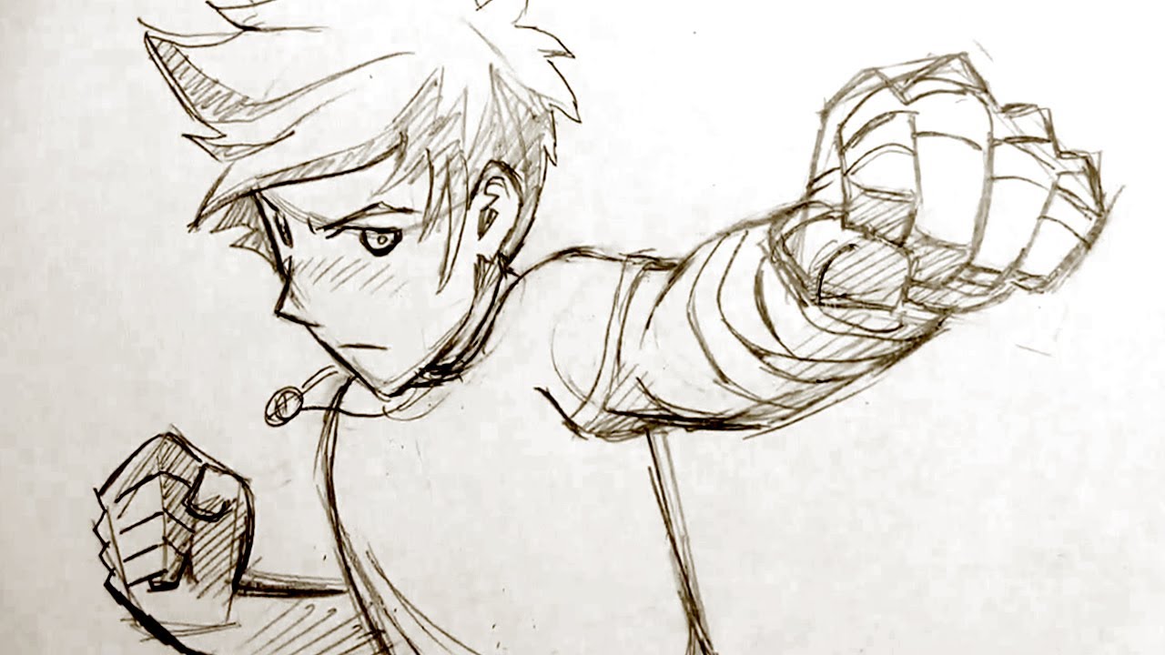 How to Draw Manga Fighting Pose: Punching Fists! 