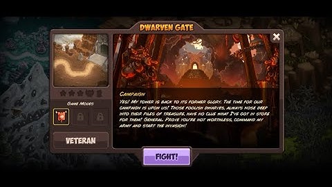 Kingdom Rush Vengeance - Dwarven Gate (Level 1) Campaign Veteran Difficulty Walkthrough