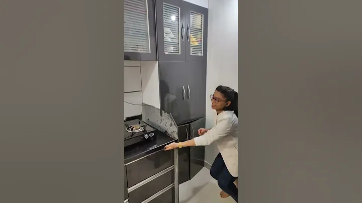 L-Shape SS Kitchen Trolley & Furniture Design ideas #shorts #modularkitchen #furniture #mandir