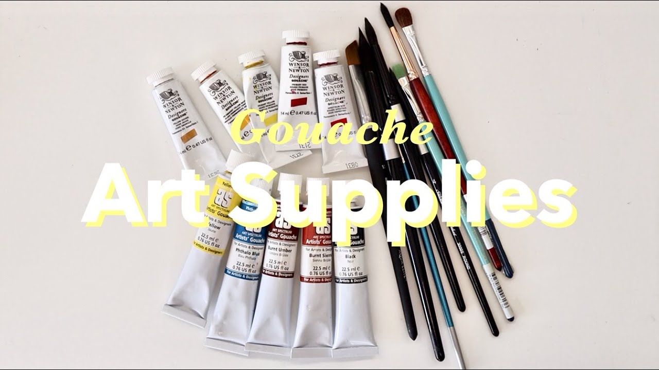All my Gouache Art Supplies YouTube