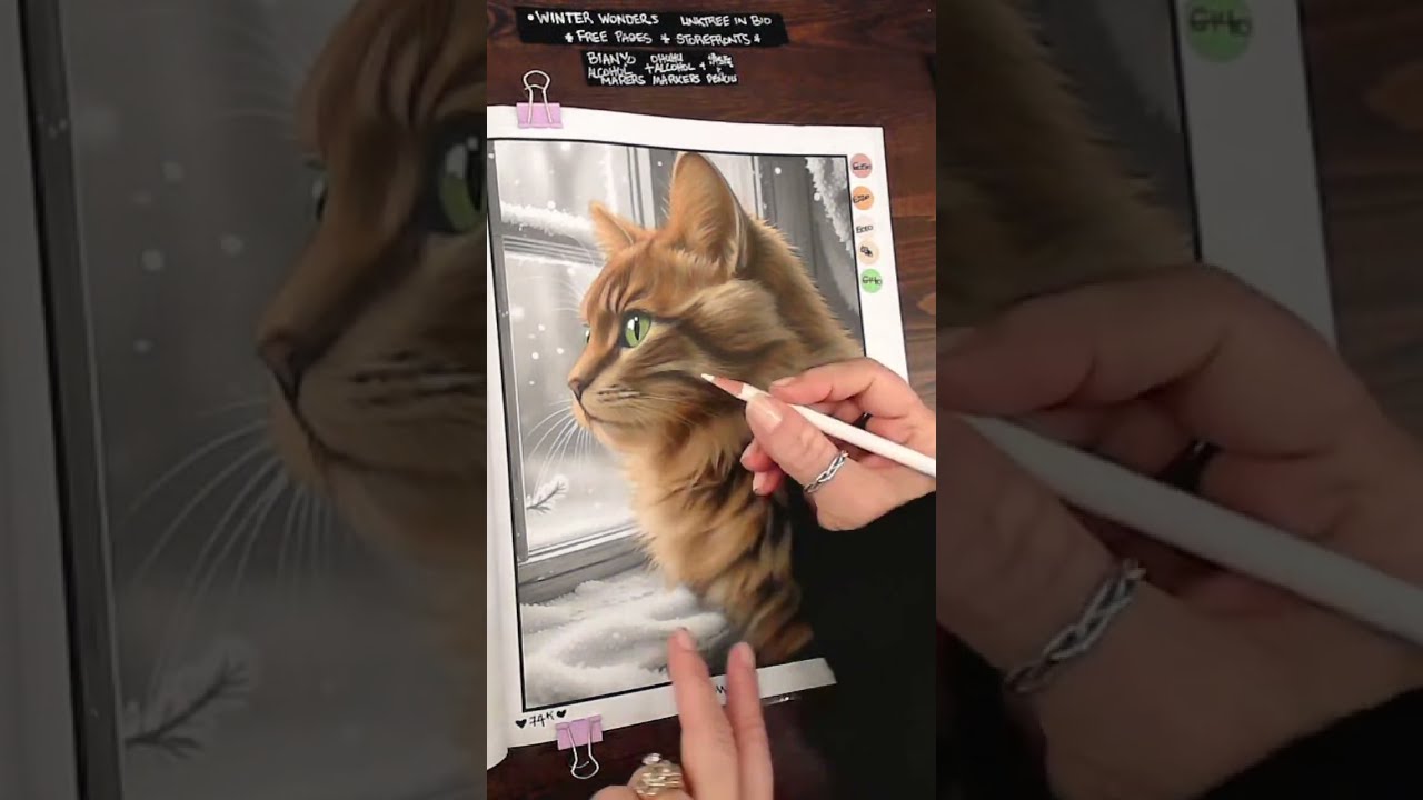 Cozy Winter Coloring Session | Greyscale Livestream