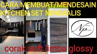 Cara membuat/mendesain kitchen set minimalis||hpl skylam soft limba glossy @Najwa Perabot screenshot 4