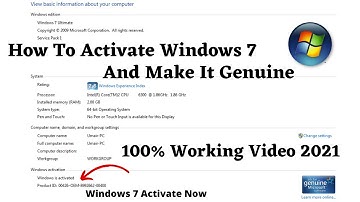 How To Activate Windows 7 And Make It Genuine 100%Working Video 2021