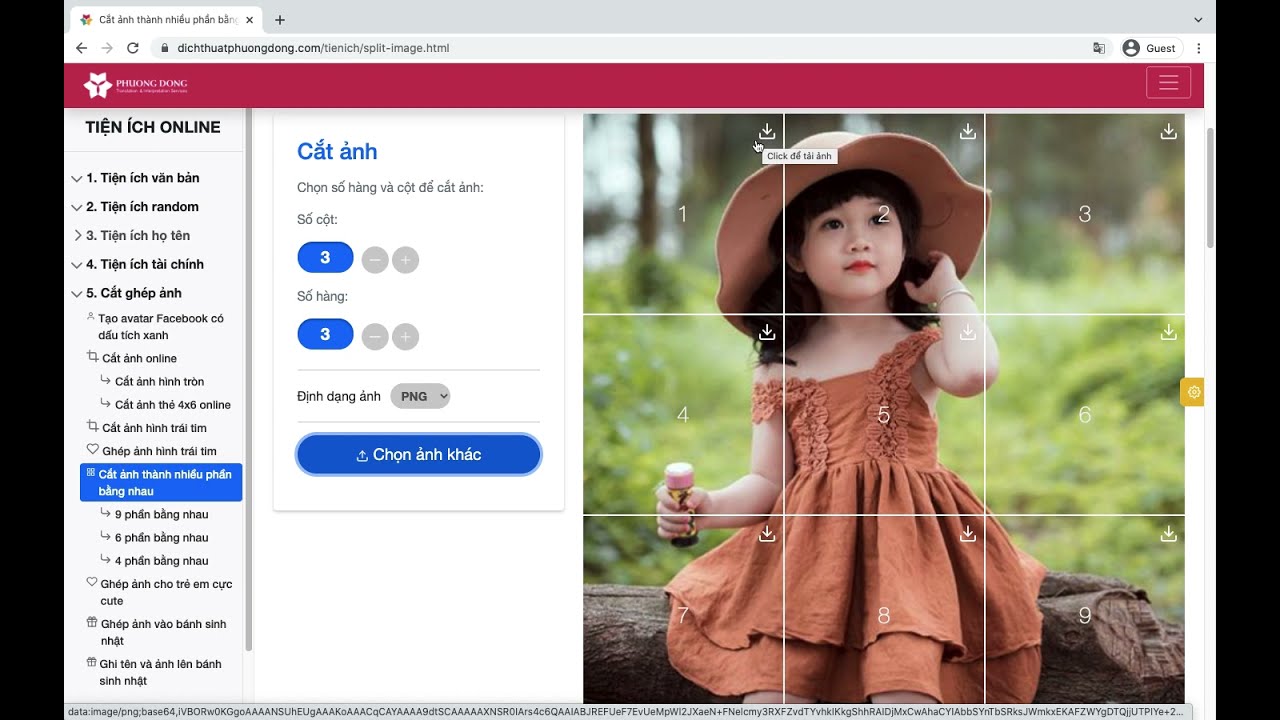 Cắt Ảnh Thành Nhiều Phần Bằng Nhau Online 2023