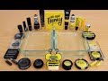 Black vs Yellow - Mixing Makeup Eyeshadow Into Slime Special Series 166 Satisfying Slime Video