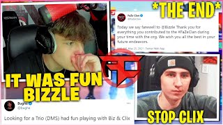 CLIX REACTS TO BIZZLE Dropped FROM FaZe CLAN & Say Goodbye To Trio (LAST GAME As A Trio) *HILARIOUS*