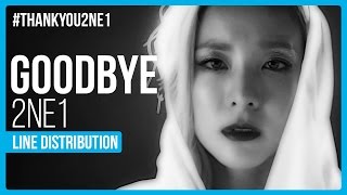 2ne1 goodbye 안녕 line distribution color coded thank you 2ne1