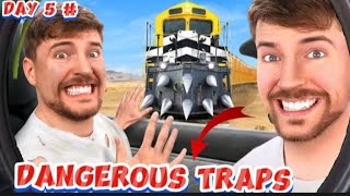 Train V's Lamborghini Mr beast Dangerous traps l day #5